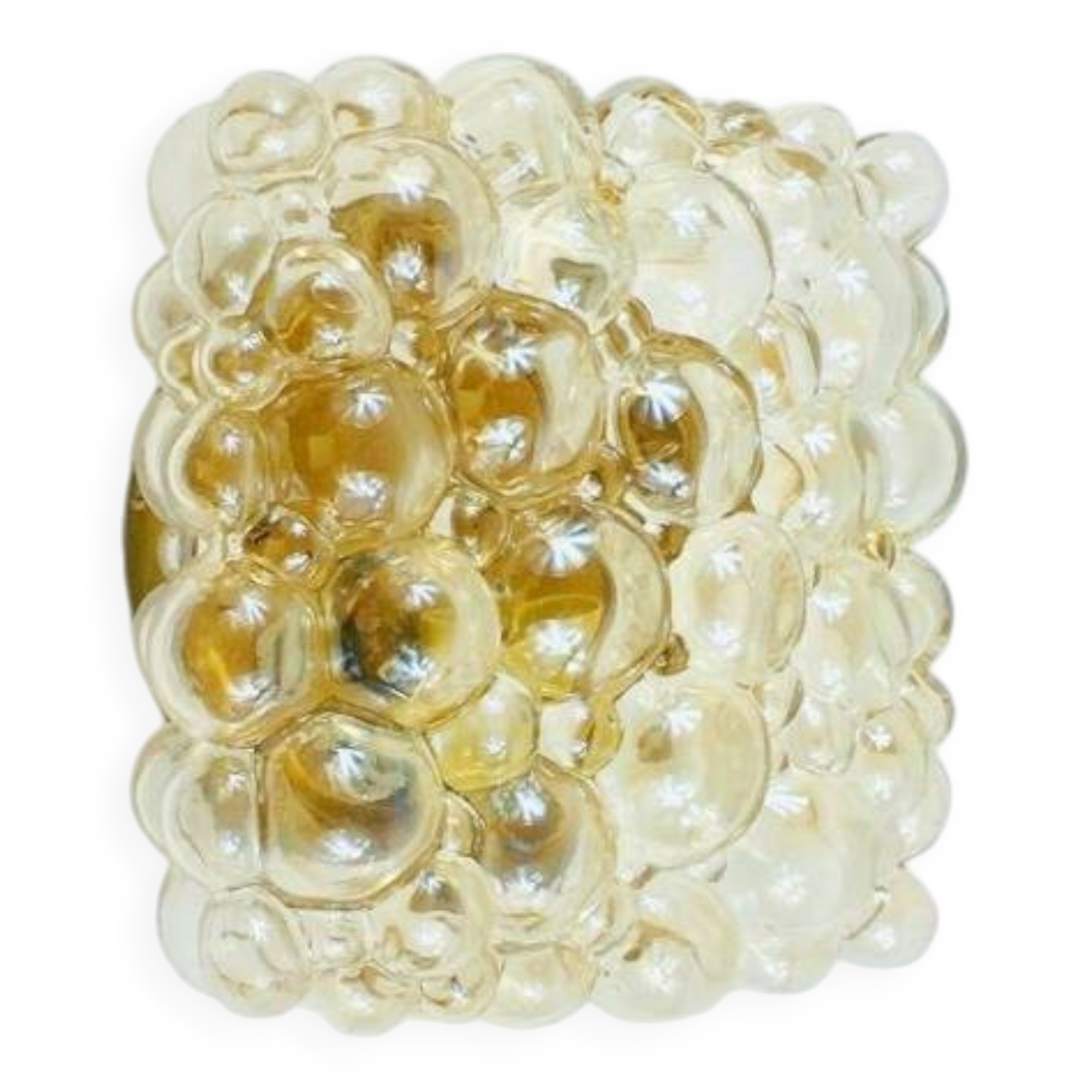 Mid-Century Amber Bubble Glass Wall Light or Flush Mount by Helena Tynell for Limburg, Germany, 1970