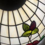 Large Tiffany pendant light in coloured glass
