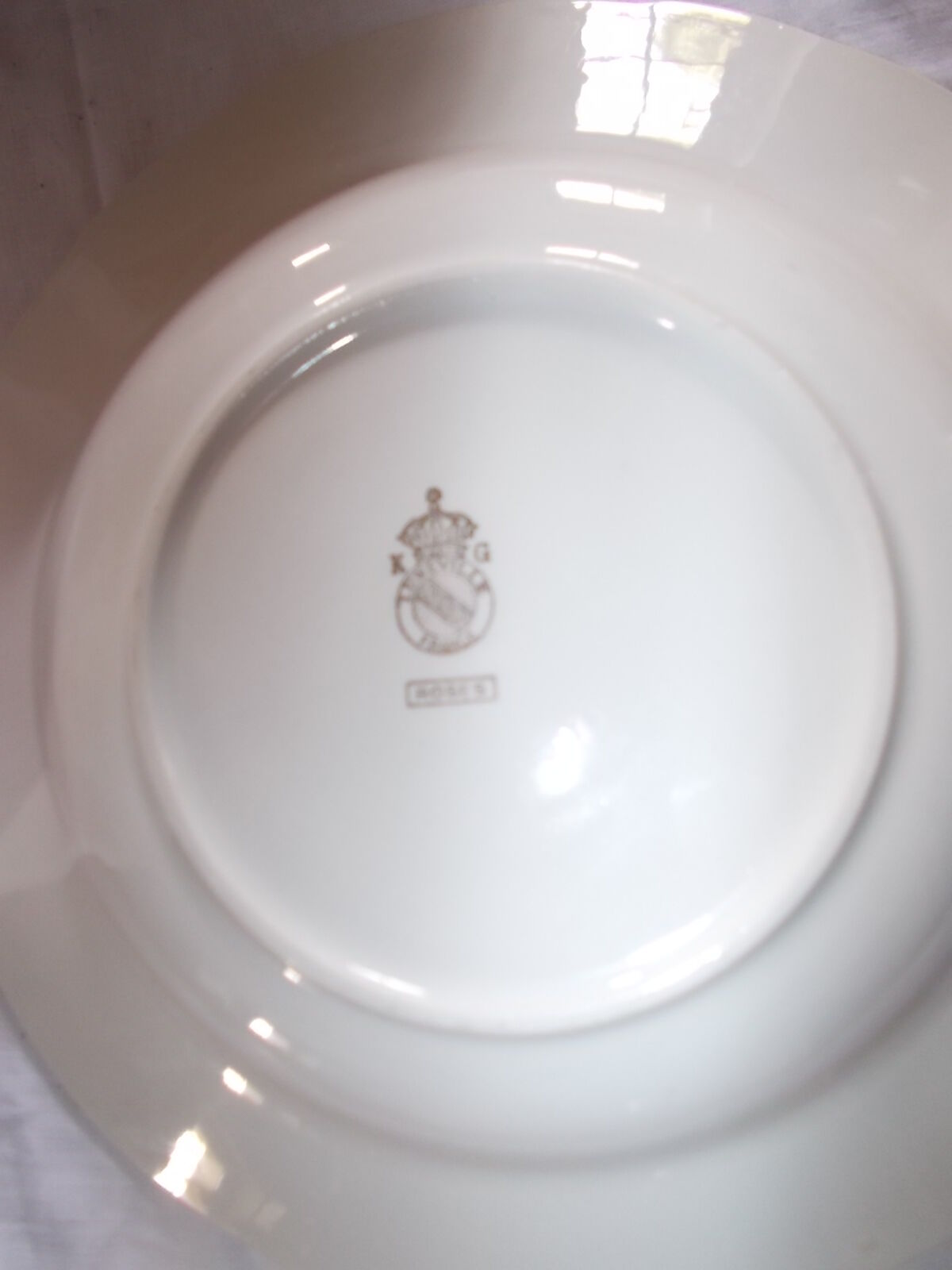 Set of 5 deep plates Luneville model rose.