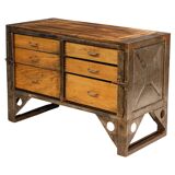 Industrial iron chest of drawers from the 1950s, Czechoslovakia