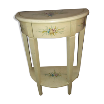 Small half moon console painted