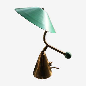 Lampe de chevet à balancier années 50 métal et laiton vintage