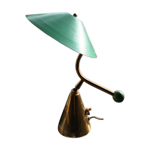 lampe de chevet à balancier années 50 métal et laiton vintage