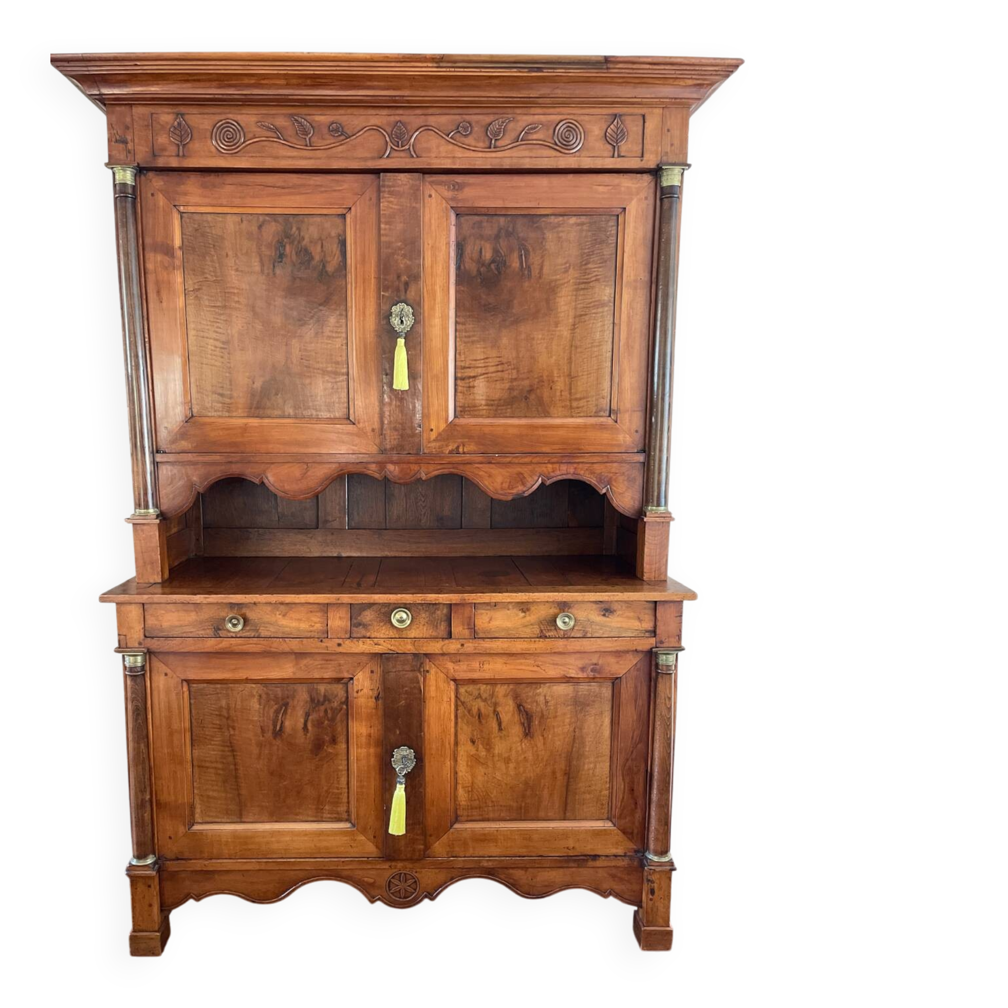 Empire-style cherry wood two-piece buffet