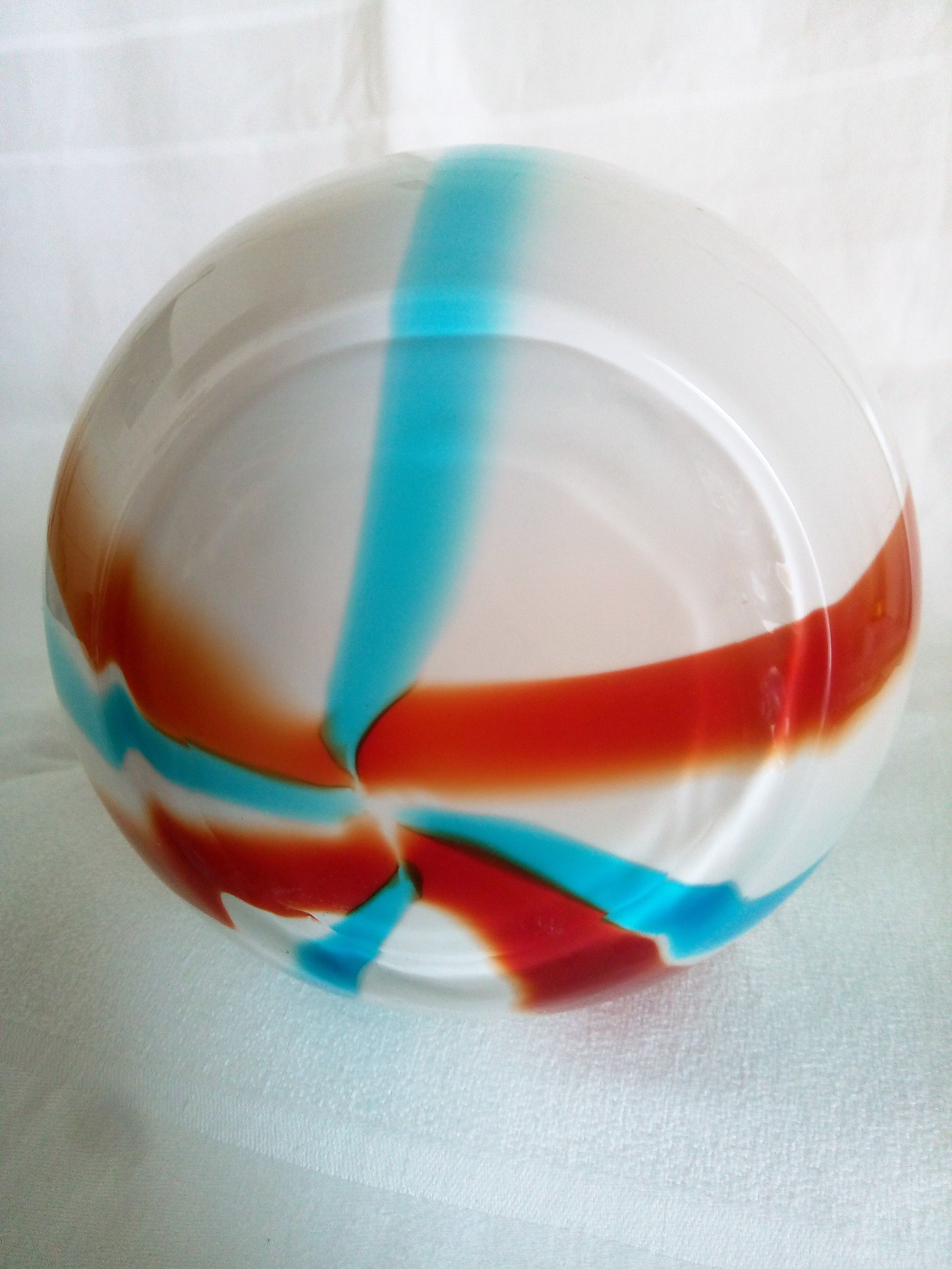 Carlo Moretti vase murano glass blown to the mouth, bottle shape