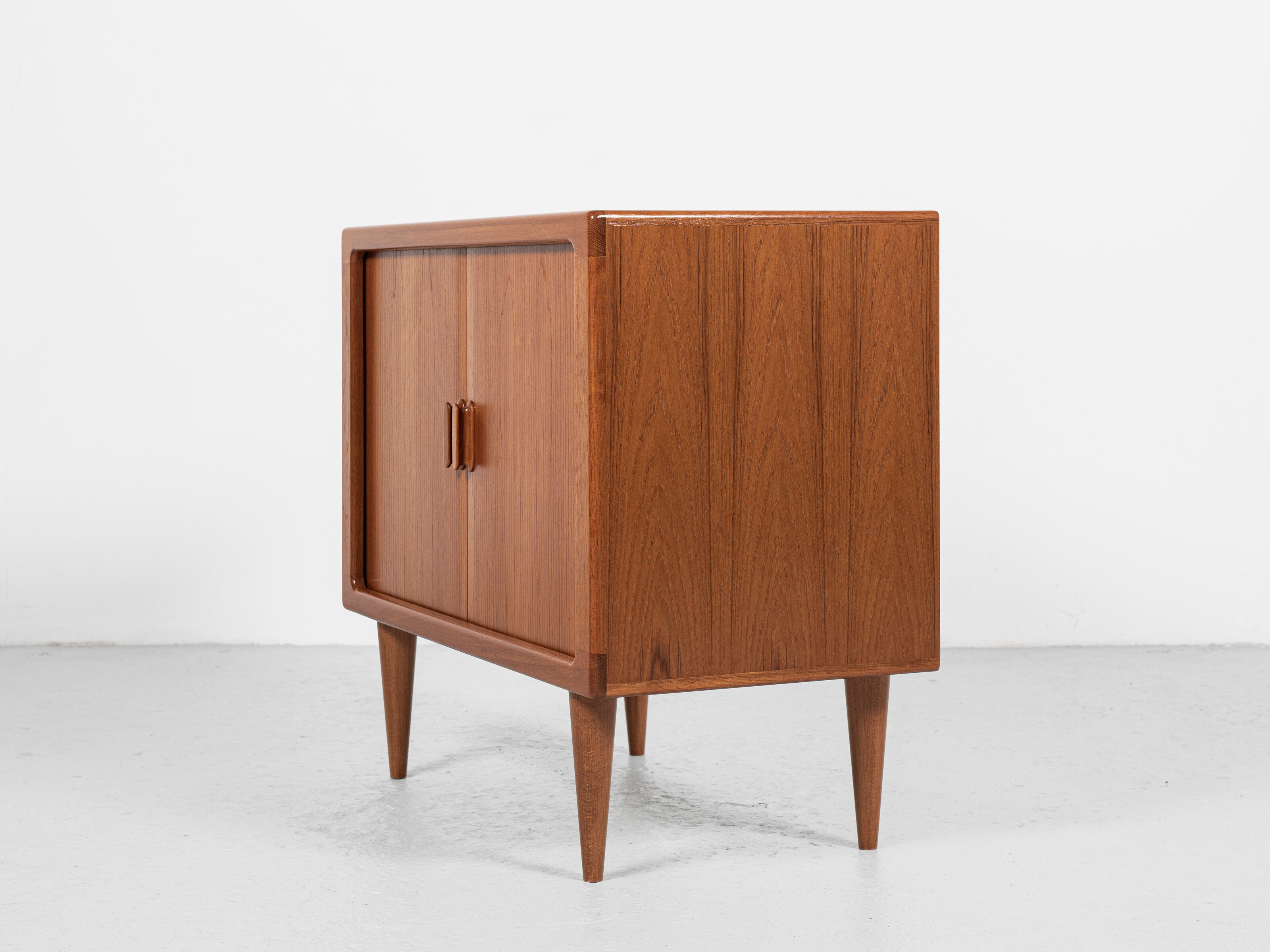 Midcentury Danish sideboard in teak with tambour doors by Dyrlund 1960s - wooden legs
