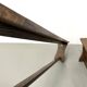 Pair of solid oak benches, winged legs, France, 1970s