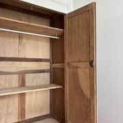 Parisian wardrobe with shelves, renovated oak wood.