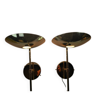 Estiluz - 2 x wall lamp - brass - Hollywood Regency style - Spain - 80s