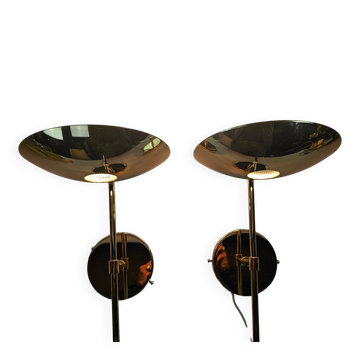 Estiluz - 2 x wall lamp - brass - Hollywood Regency style - Spain - 80s