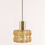 Large amber glass pendant by Limburg, Germany, 1970s.