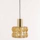 Large amber glass pendant by Limburg, Germany, 1970s.