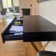Console desk NV Gallery black wood and brass, 3 drawers.