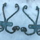 2 wall coat rack in wrought iron with 4 hooks