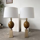 Paire de lampes de table Philippe Barbier années 70