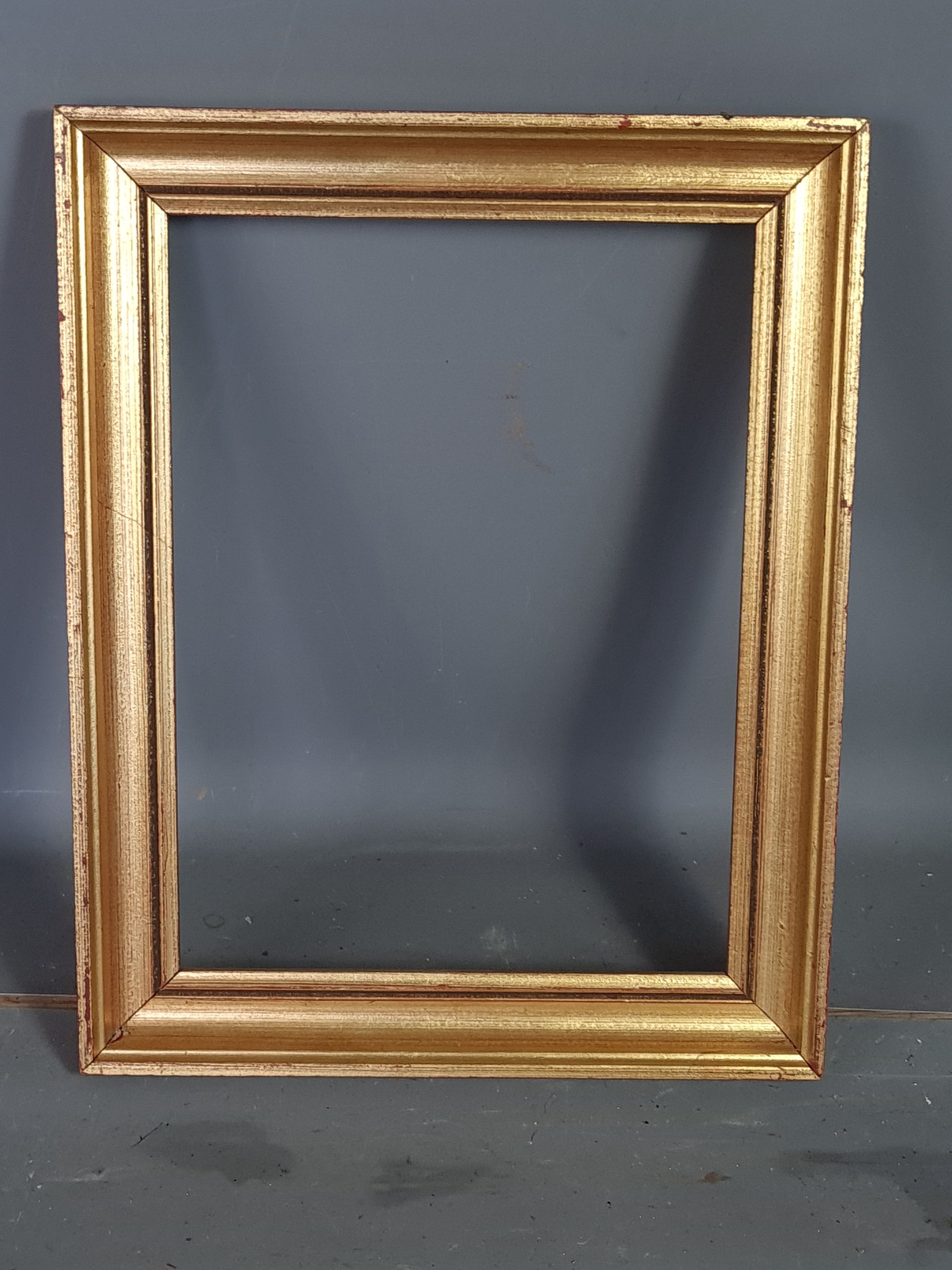 Frame hollow edges gilded wood gold leaf 28.5x22.5 foliage 23.9x18 cm sb