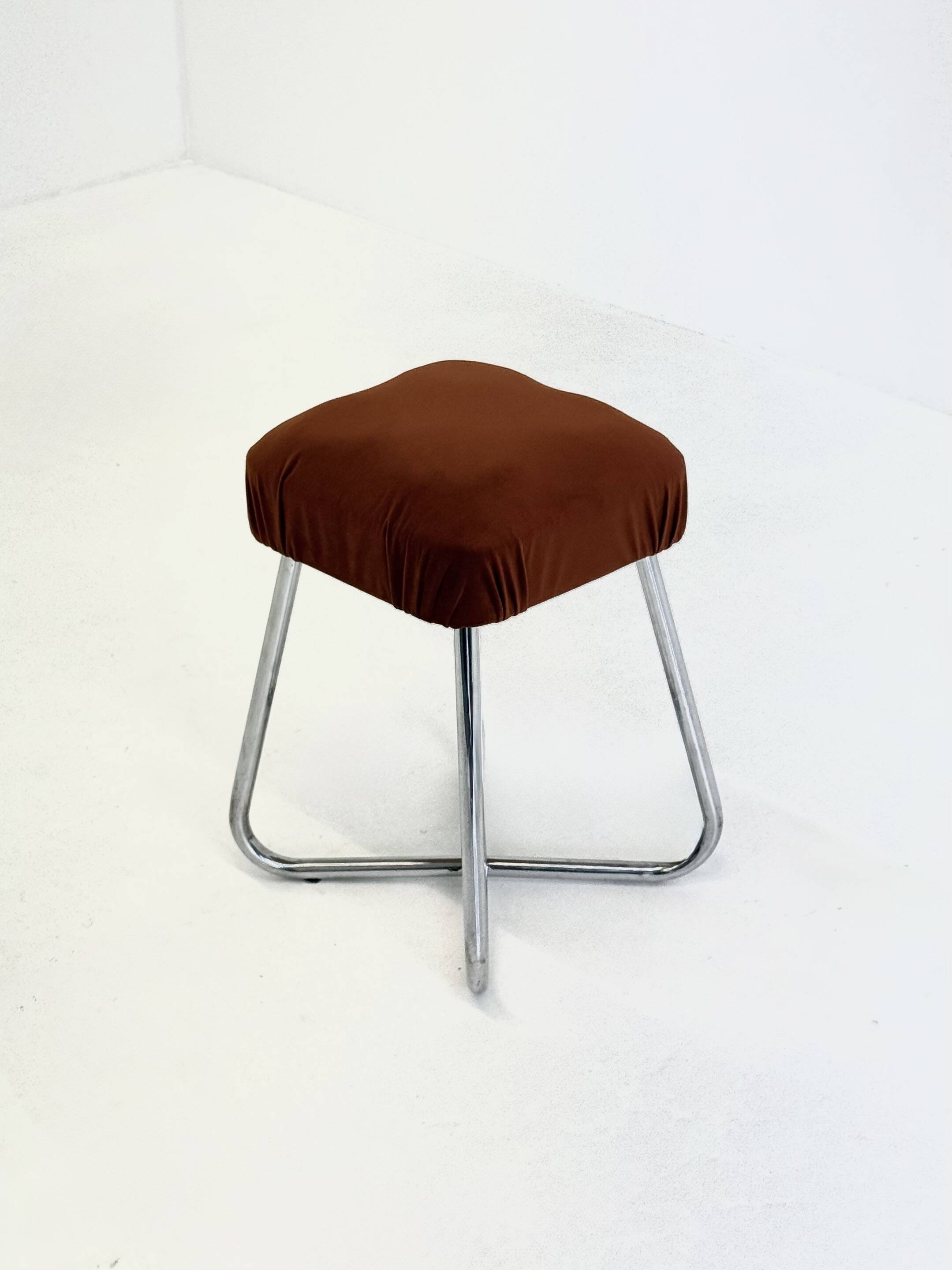 Vintage Bauhaus tubular frame stool