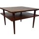 Vintage square coffee table in teak veneer, 1960s design