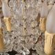 Girandole in gilded bronze and glass pendants