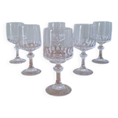 6 crystal stemmed glasses