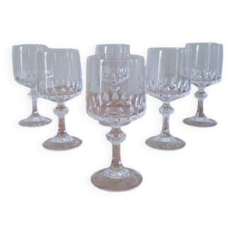 6 crystal stemmed glasses