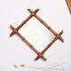 Old turned wooden mirror, bamboo imitation