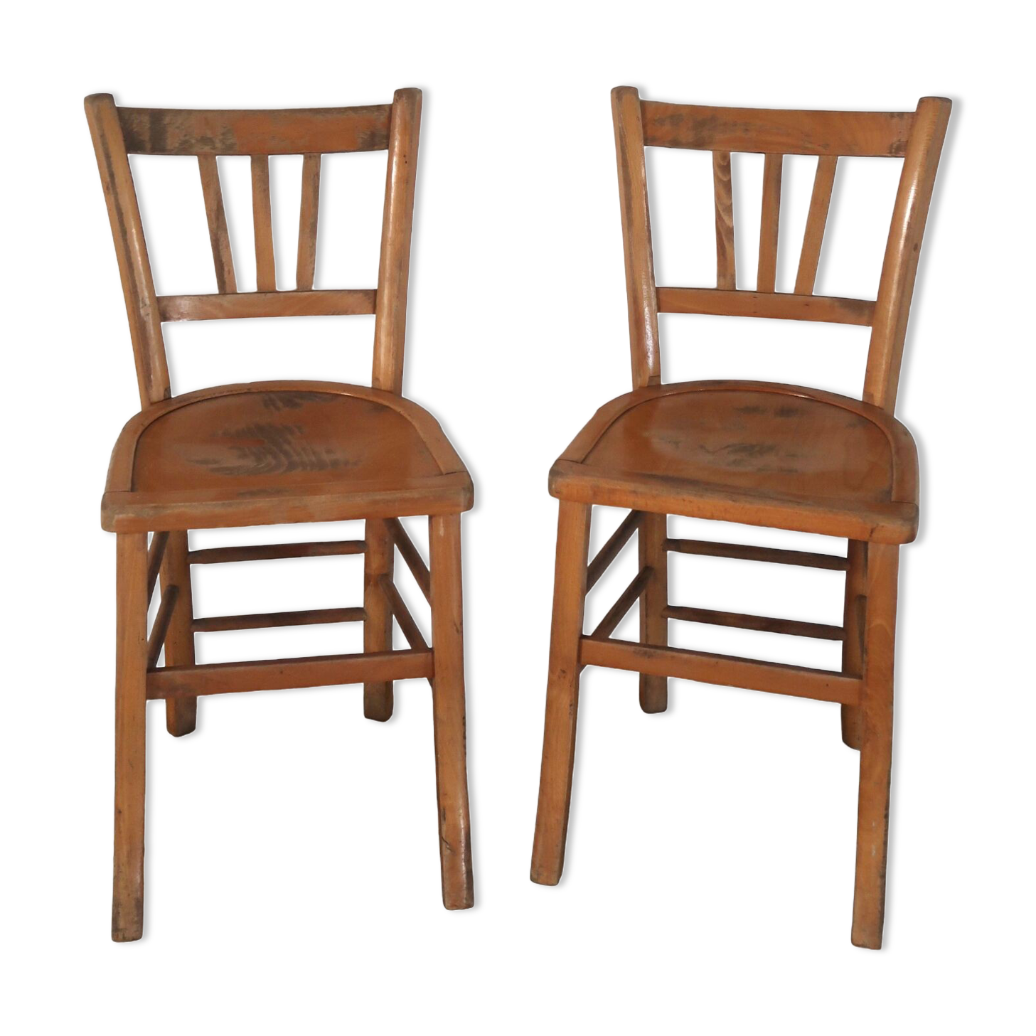 Lot de 2 chaises bistrot en bois