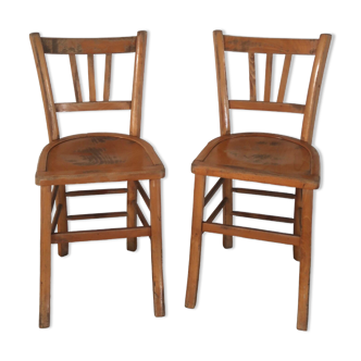 Lot de 2 chaises bistrot en bois
