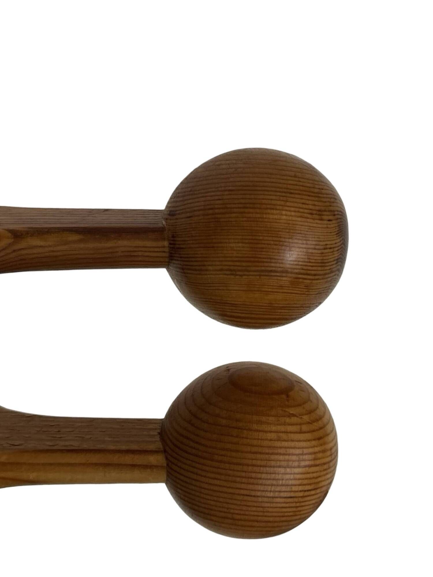 Vintage Pinewood Sputnik Freestanding Coat Rack, 1970s Design