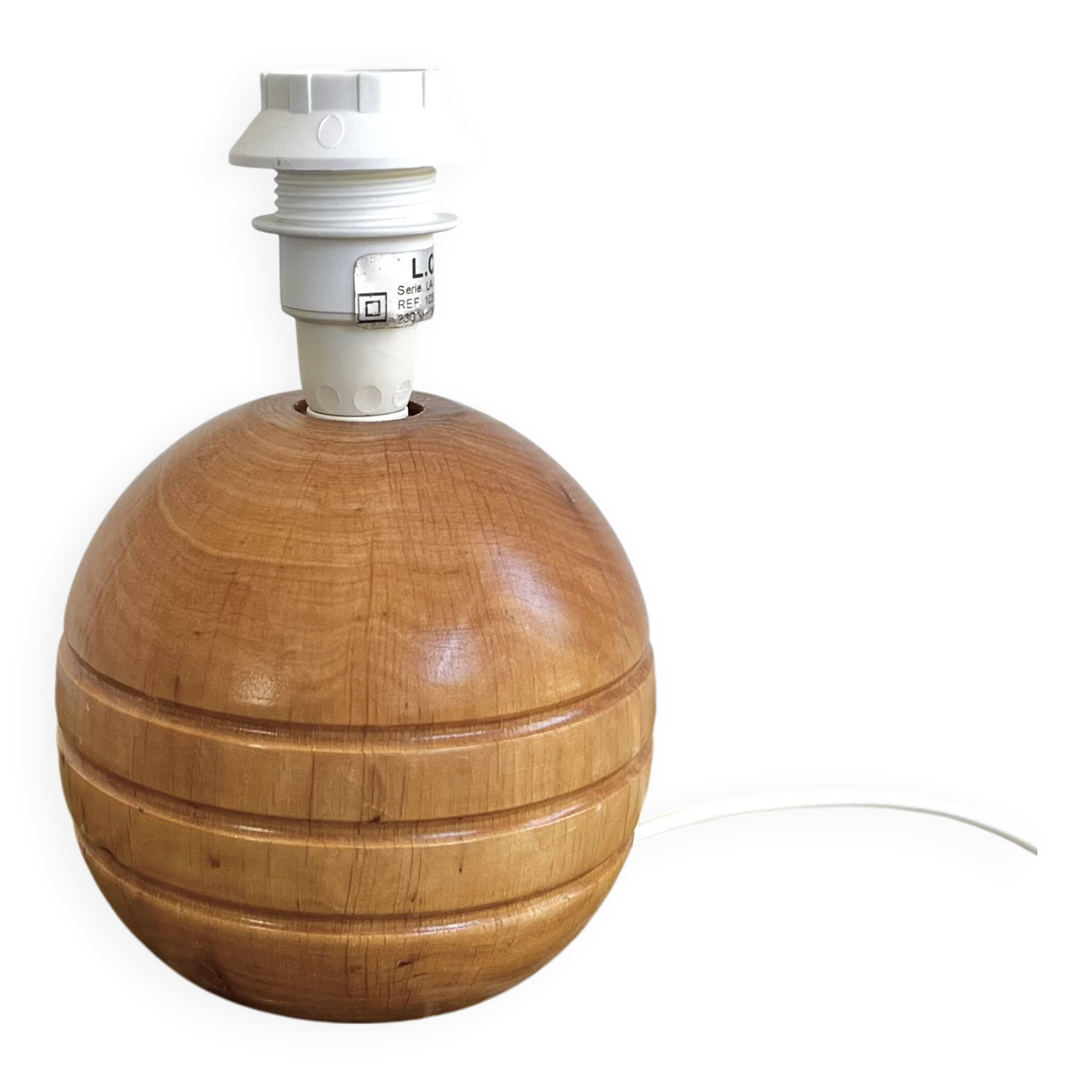 Lampe boule en bois vintage