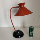 Lampe vintage 1960 bureau diabolo rouge cardinal - 45 cm