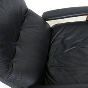 Black Leather King Chair by André Vandenbeuck for Strässle, 1960s