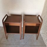 Pair of boarding school bedside tables