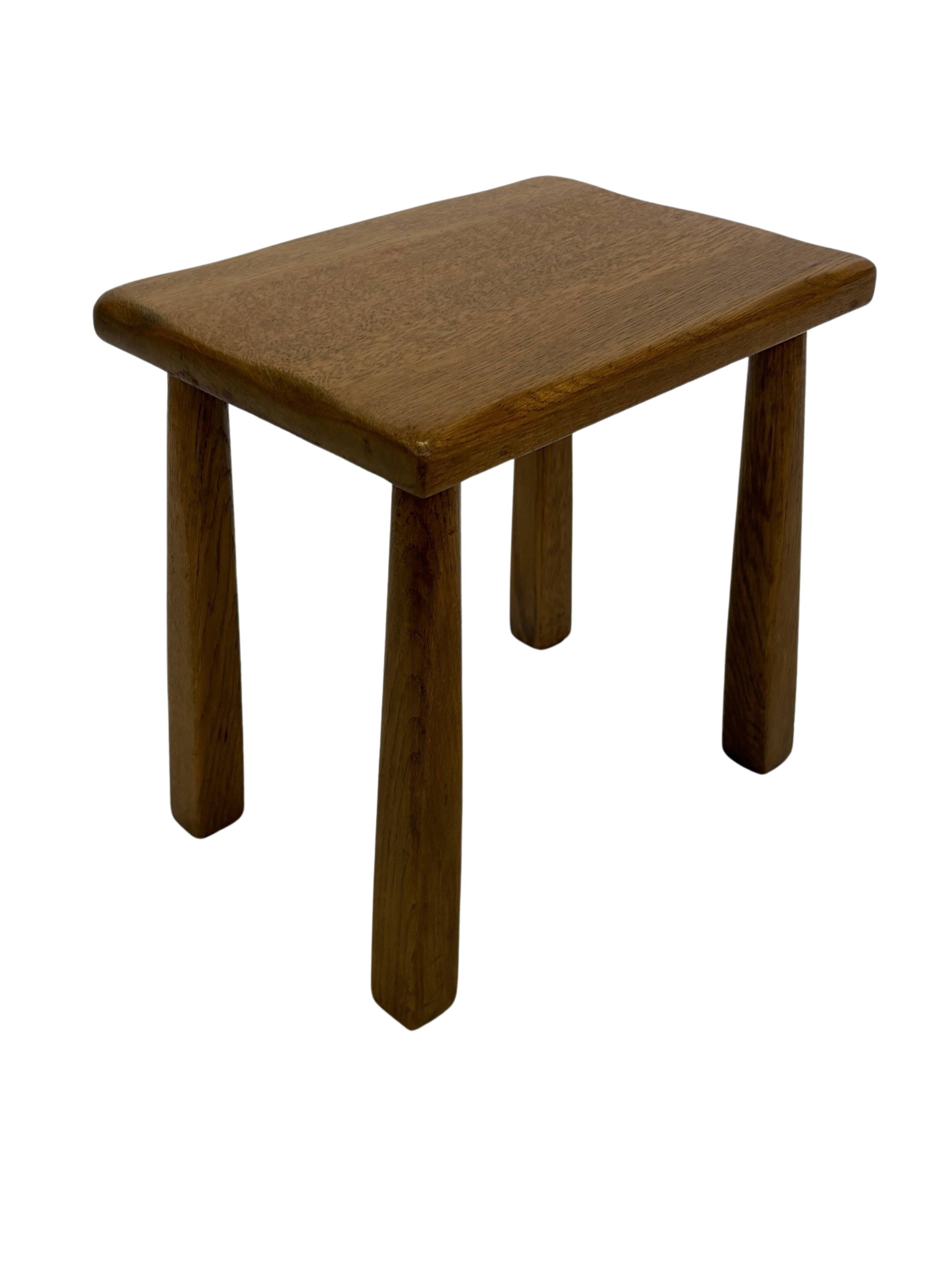 Vintage Set of 3 brutalist oak side or nesting tables 1970s