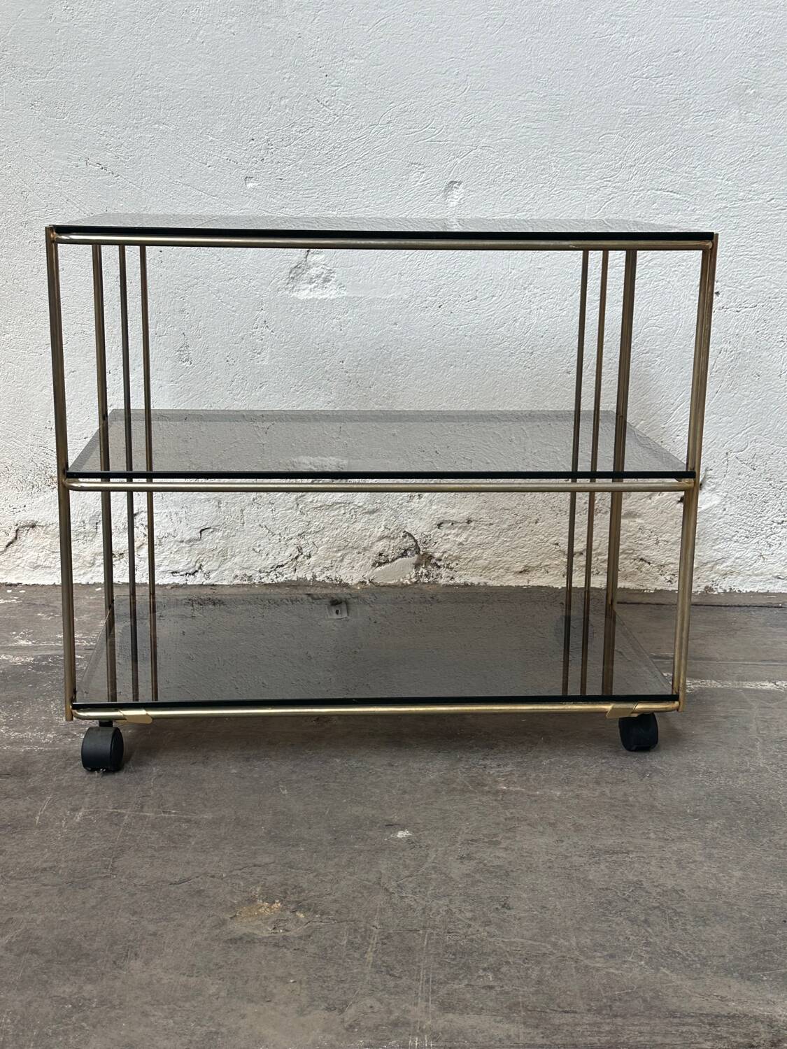Gold-plated metal serving cart
