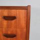 Mid-century modern chest of six drawers, tallboy in teak, Denmark 1960s