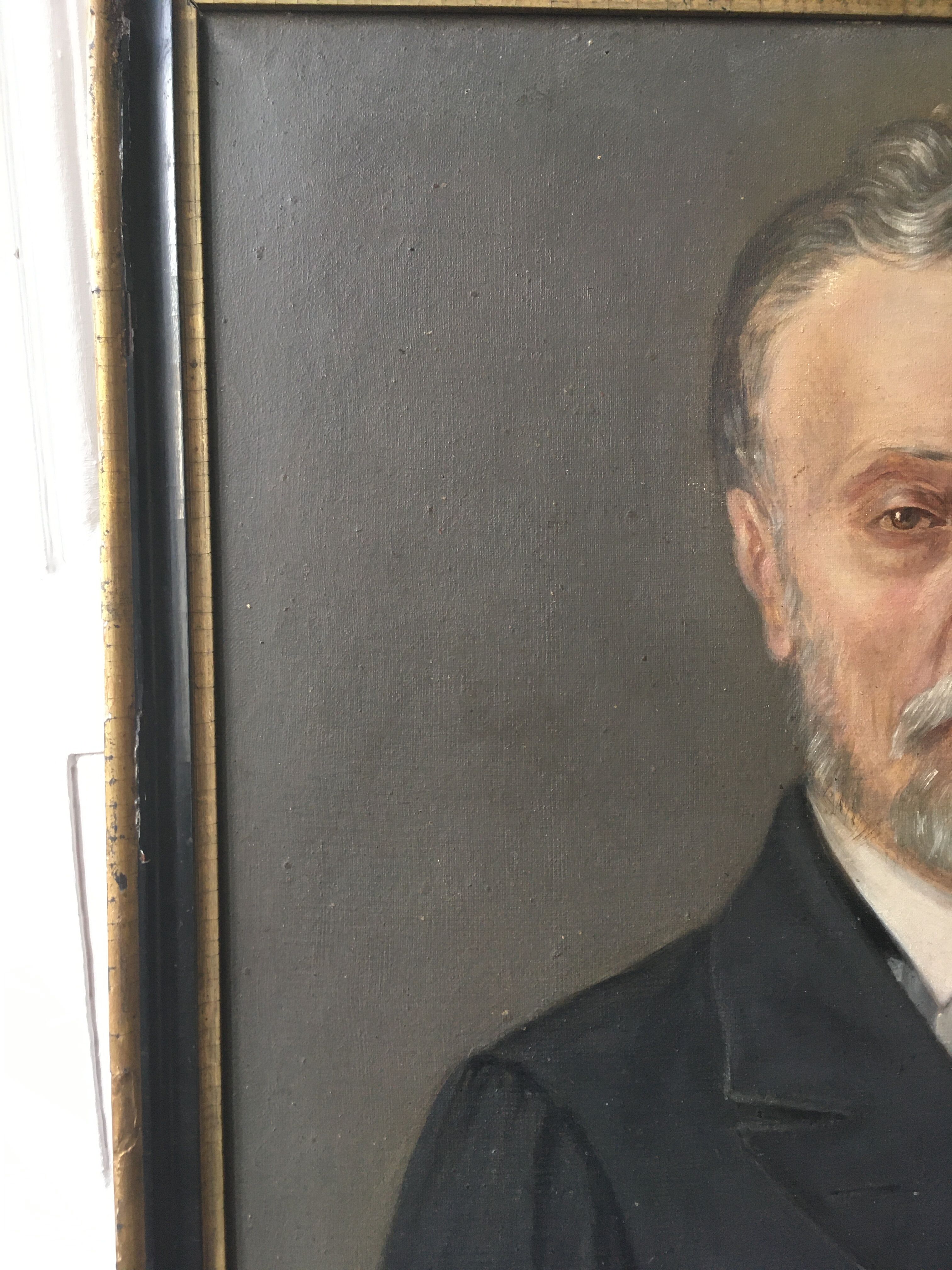 Portrait signed oil , date 19th ieme