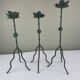 Sculptural candle holder trio