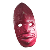 Masque type africain rouge uni