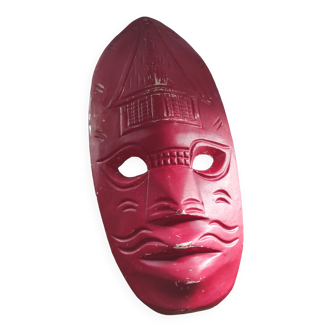 Plain red African type mask