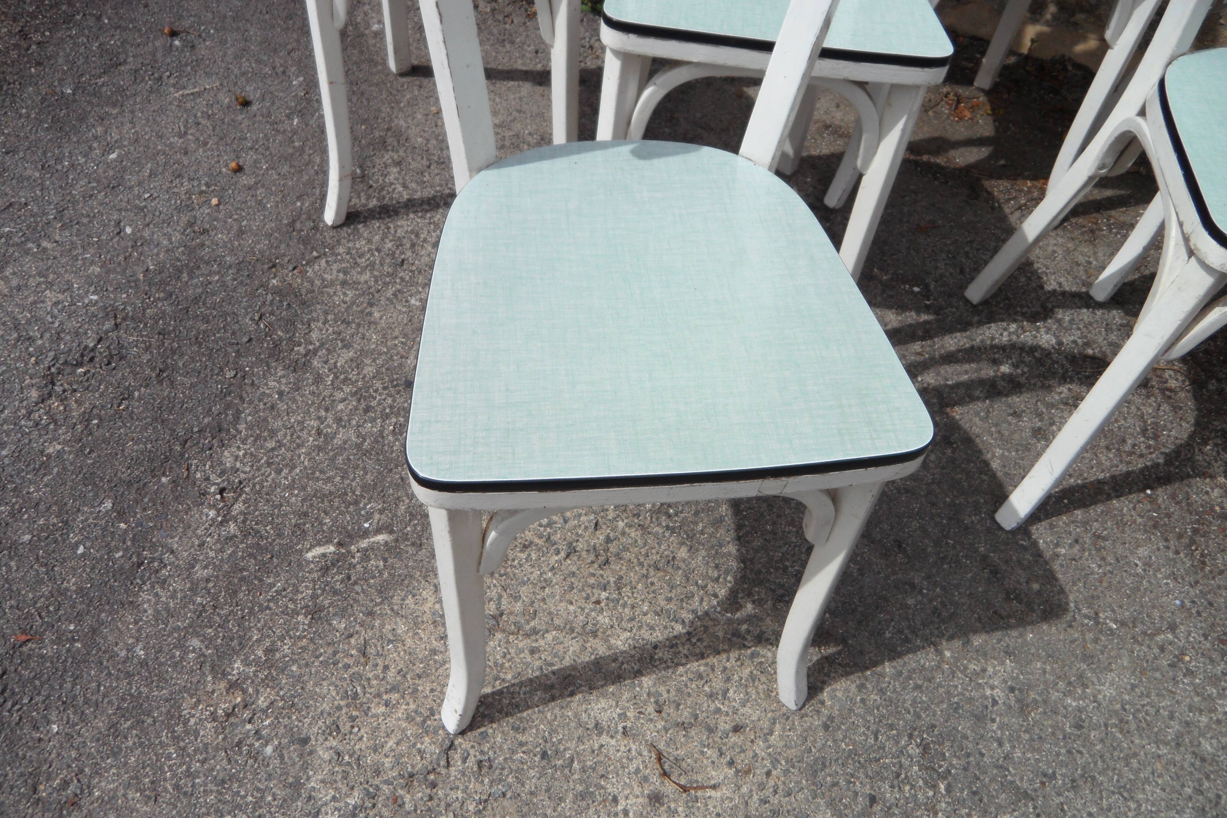 Series of 6 white Baumann Bistro