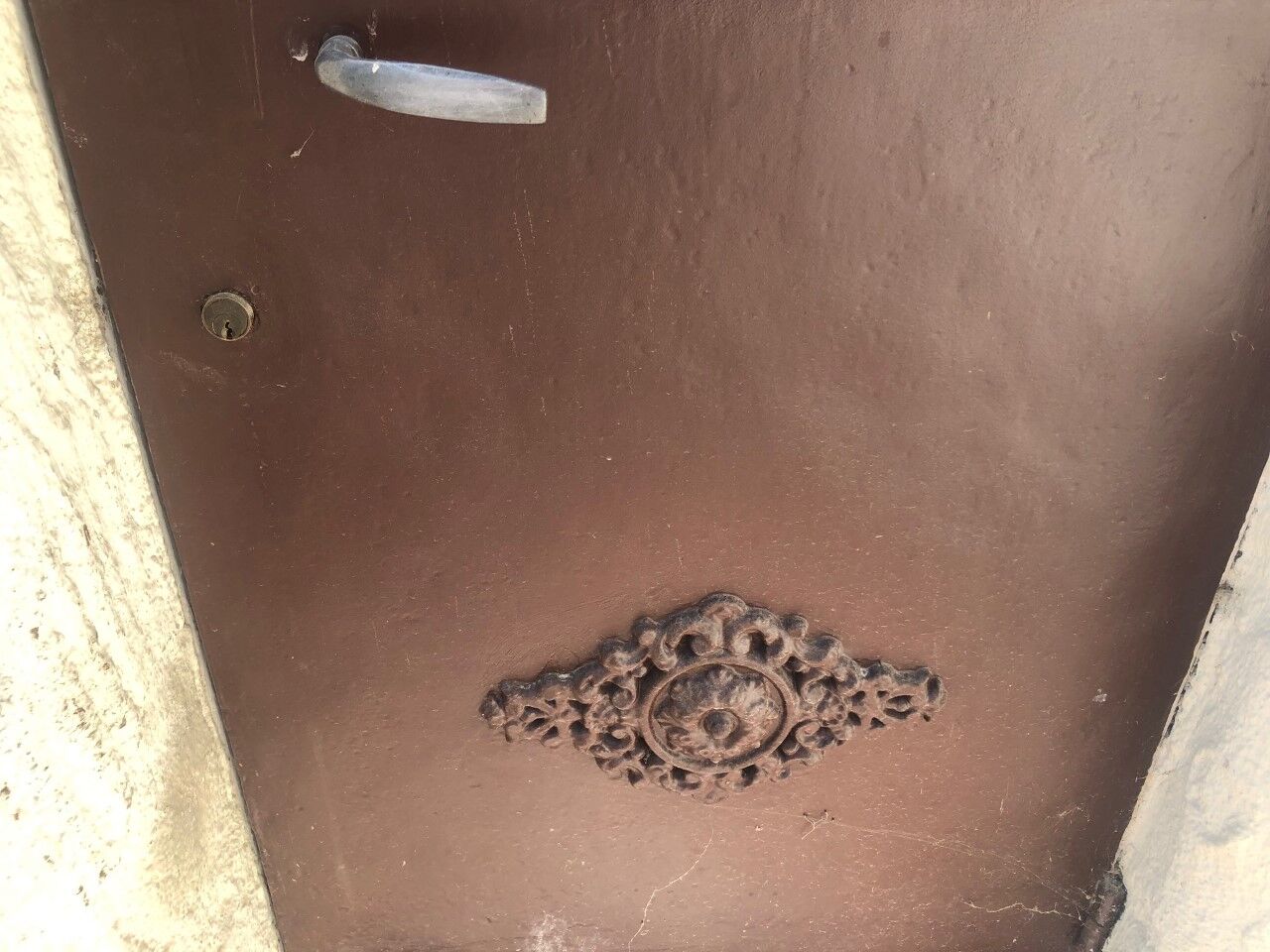 Metal workshop door with molding