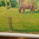 Huile sur toile campagne pastorale 1970