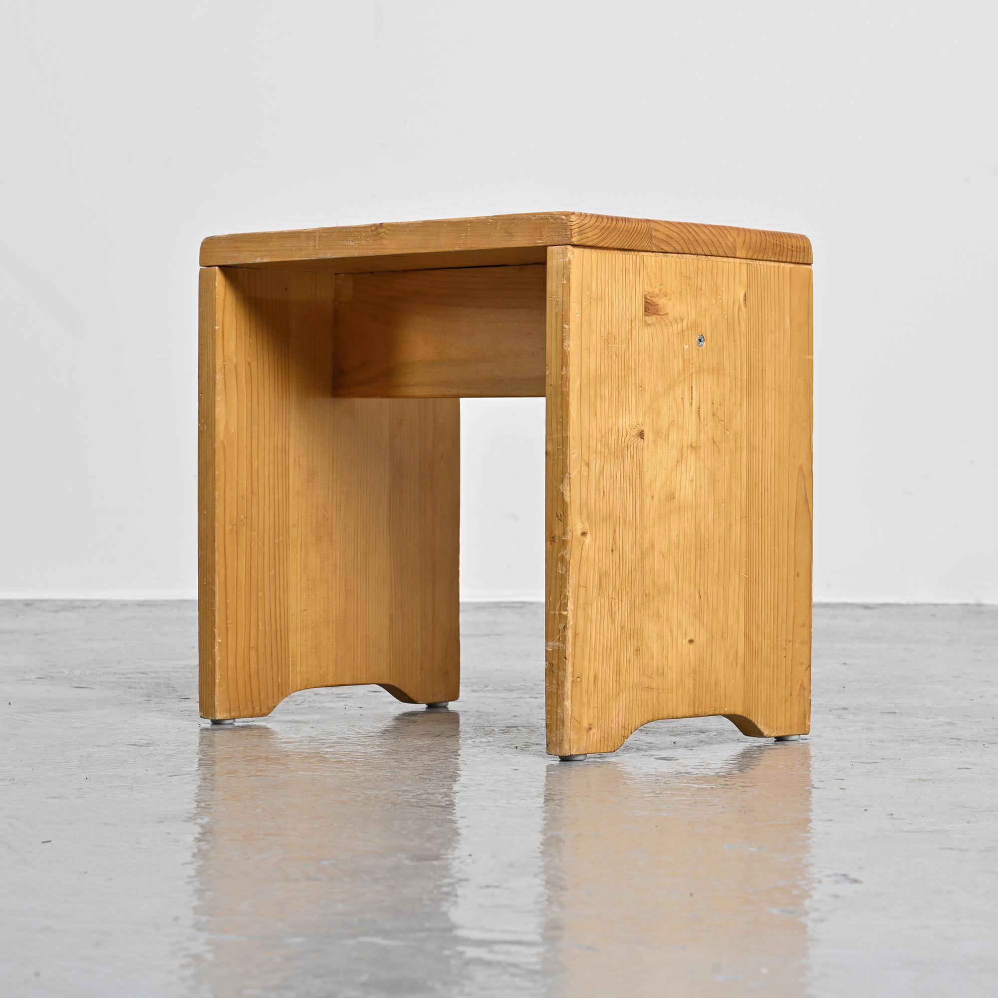 Pine stool from Les Arcs, circa 1975