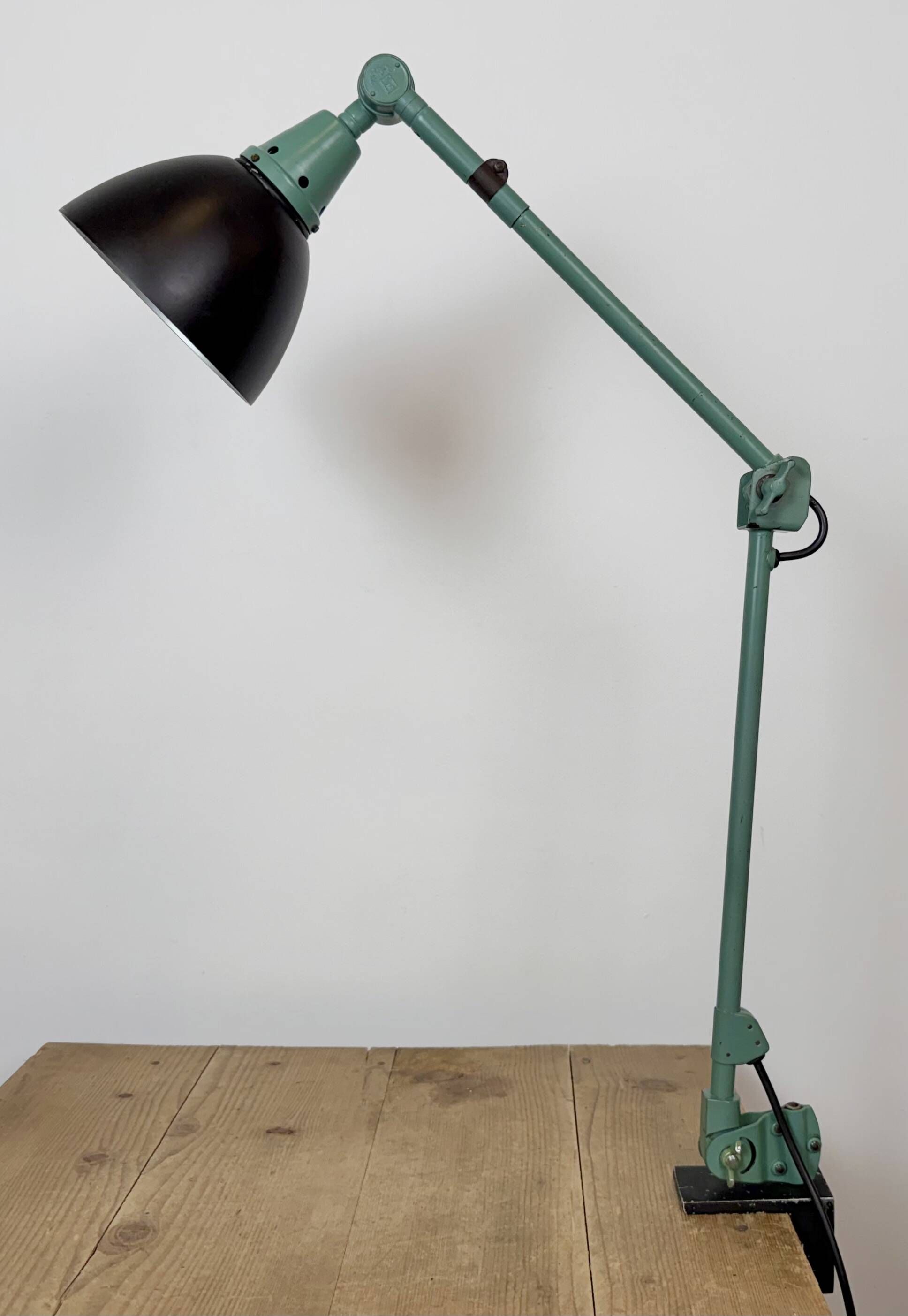 Green Industrial Workshop Desk Lamp by Curt Fischer for Midgard, 1950s