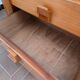 Pair of vintage bedside tables with high backrest in wood - 1970s