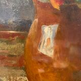 Tableau ancien, nature morte aux giroflées signée Abel Gay (1877-1961)