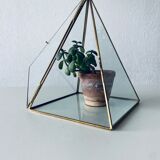 Brass and glass pyramid