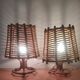 Pair of bamboo lamps