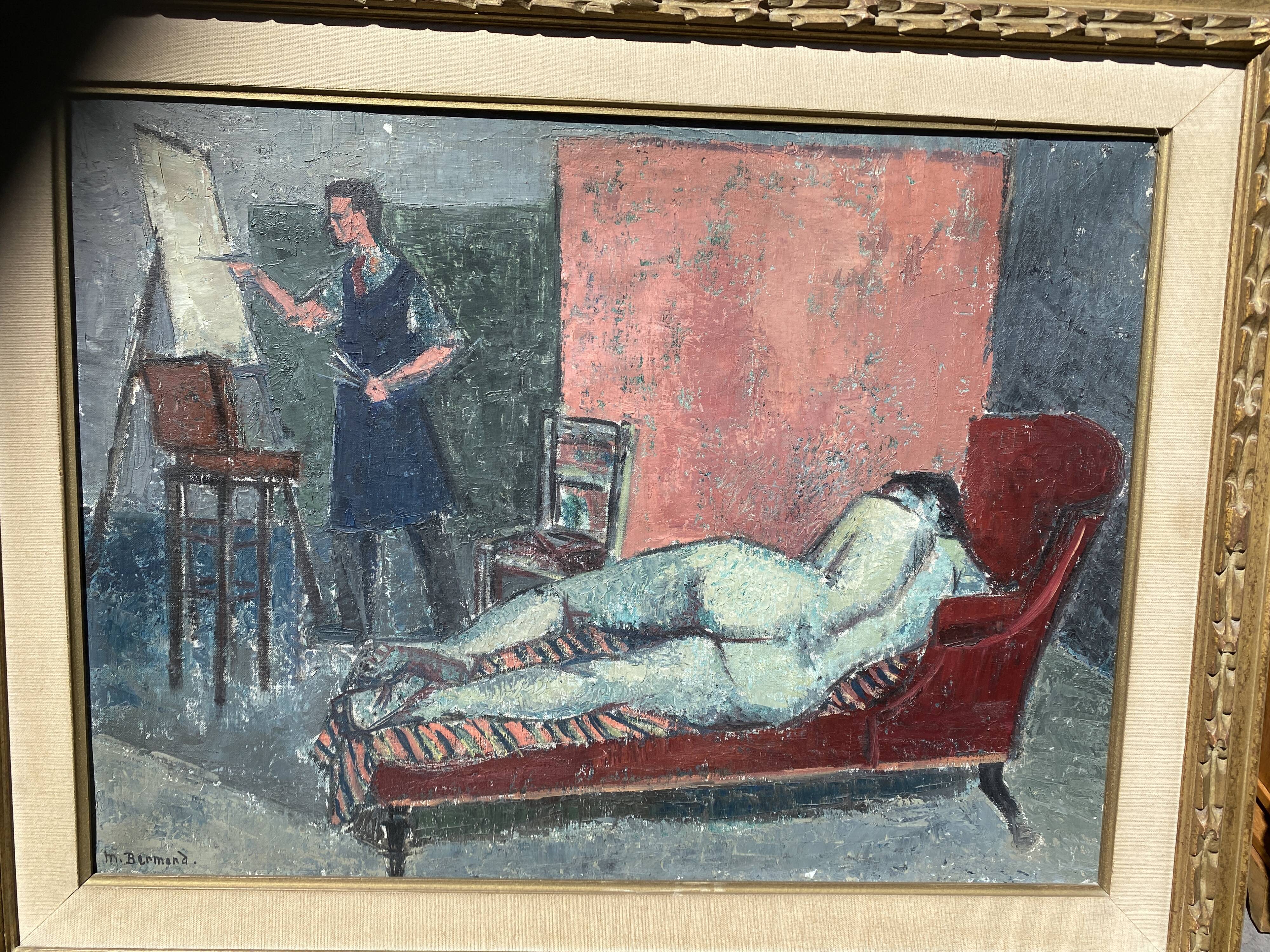 Marguerite Bermond « nu au divan rouge »